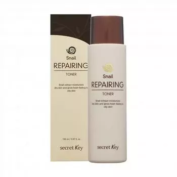 Тонер восстанавливающий для лица с муцином улитки Snail repairing toner secret Key 150мл