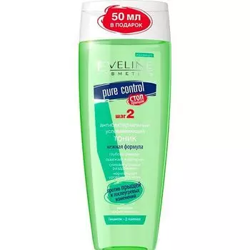 Тоник Eveline (Эвелин) успокаивающий против прыщей и послеугревых изменений Pure Control 200 мл