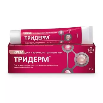 Тридерм крем для наружного применения 0,05%+0,1%+1% 15г