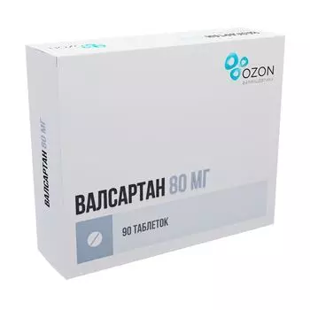 Валсартан таблетки п/о плен. 80мг 90шт