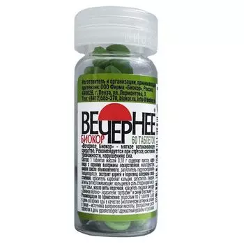 Вечернее Биокор таблетки 0,18г 60шт