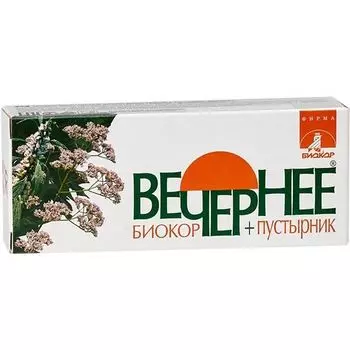 Вечернее+пустырник Биокор драже 60шт