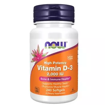 Витамин Д3 высокоэффективный Now/Нау капсулы 2000МЕ 303мг 240шт