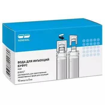 Вода для инъекций Реневал растворитель для приг. раствора для инъекций буфус 5мл 10шт
