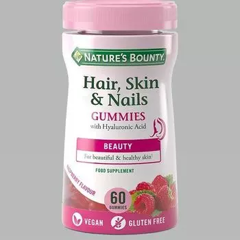 Для волос, кожи, ногтей вкус малиновый Nature's Bounty/Нэйчес баунти пастилки жевательные 2,5г 60шт