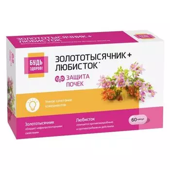 Золототысячник+Любисток комплекс экстрактов Будь Здоров! капсулы 360мг 60шт