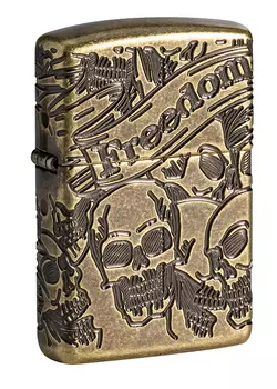 Зажигалка Armor™ Freedom Skull Antique Brass™ ZIPPO 49035