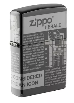 Зажигалка Black Ice® Newsprint Design ZIPPO 49049