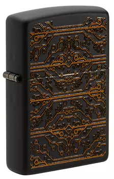 Зажигалка Black Matte Circuit Pattern ZIPPO 49572