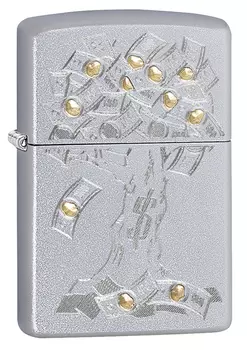 Зажигалка Satin Chrome Money Tree Design ZIPPO 29999