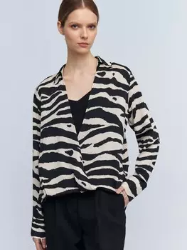 Атласная блузка на запах с вшитым топом