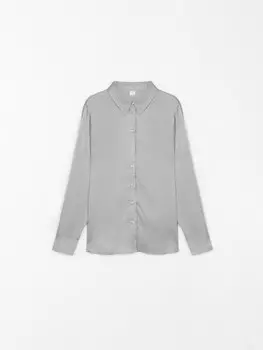 Атласная рубашка прямого силуэта