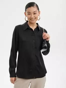 Атласная рубашка прямого силуэта