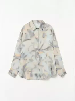 Атласная рубашка с принтом Soft Focus