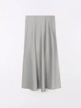 Атласная юбка миди на резинке