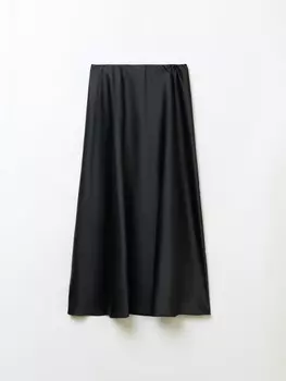 Атласная юбка миди на резинке
