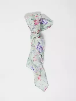 Атласный платок с цветочным принтом