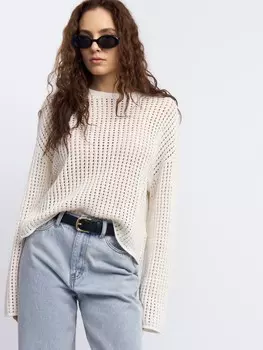 Ажурный вязаный джемпер