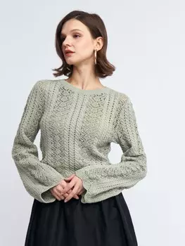 Ажурный вязаный джемпер из хлопка