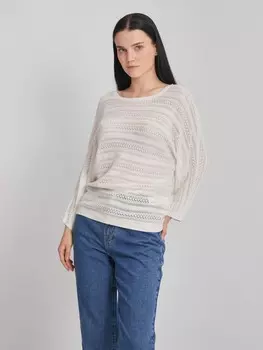 Ажурный вязаный джемпер с длинным рукавом