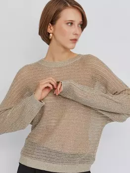 Ажурный вязаный джемпер с люрексом