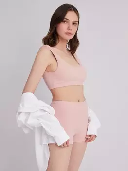 Бельевой кроп-топ на широких бретелях