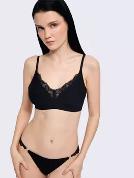 Бесшовный бюстгальтер без косточек с кружевом