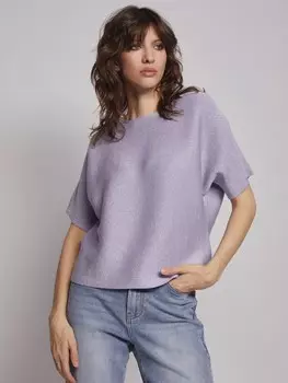 Блестящий джемпер с коротким рукавом