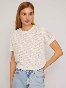 Блузка-футболка из ажурного трикотажа