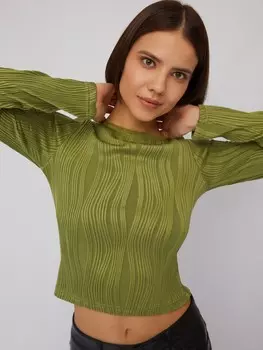 Блузка-лонгслив с фактурным узором