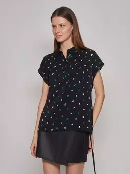 Блузка-рубашка с коротким рукавом