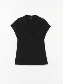 Блузка-рубашка с коротким рукавом