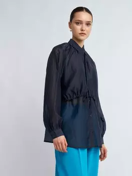 Блузка-рубашка с накидкой на кулиске