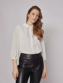 Блузка-рубашка с объёмным рукавом