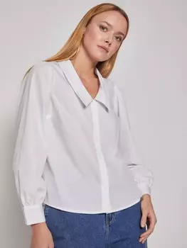 Блузка-рубашка с рукавами-фонариками