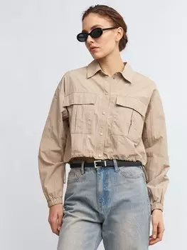 Блузка-рубашка в спортивном стиле на кулиске