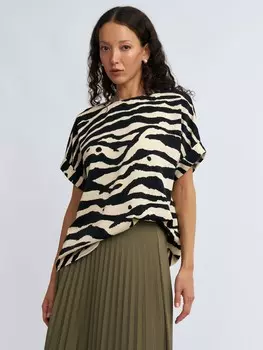 Блузка с коротким рукавом и принтом