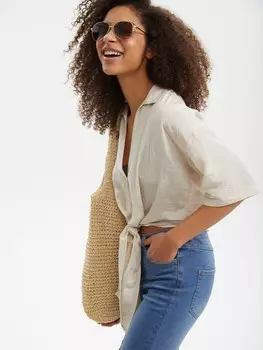 Блузка с коротким рукавом и завязками