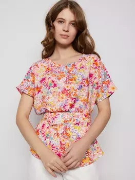 Блузка с тканевым ремнём