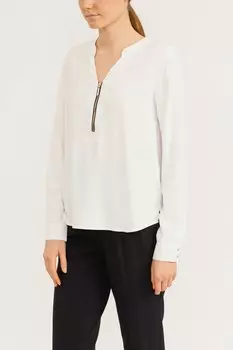 Блузка с V-образным вырезом и молнией
