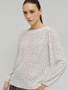 Блузка в горошек с длинным рукавом