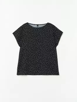 Блузка в горошек с коротким рукавом