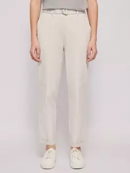 Брюки-чинос с акцентными строчками и поясом