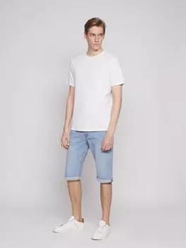 Удлинённые джинсовые шорты с отворотами