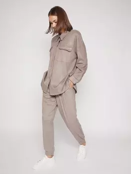 Брюки-джогеры из замшевого материала