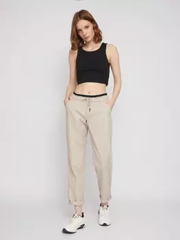 Брюки-джоггеры из хлопка с фальш-резинкой