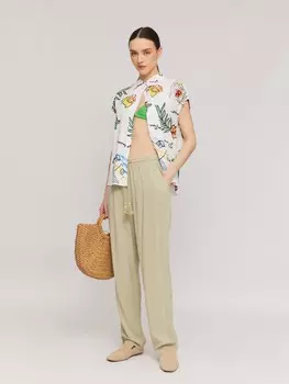 Брюки-джоггеры из вискозы на резинке