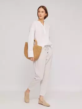 Брюки-джоггеры в полоску на резинке