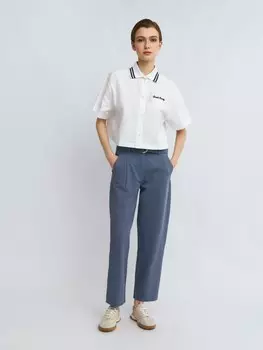 Брюки фасона Carrot с поясом