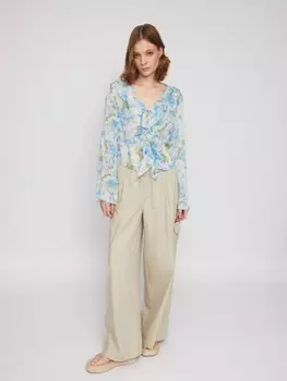 Брюки из хлопка на резинке с карманом карго